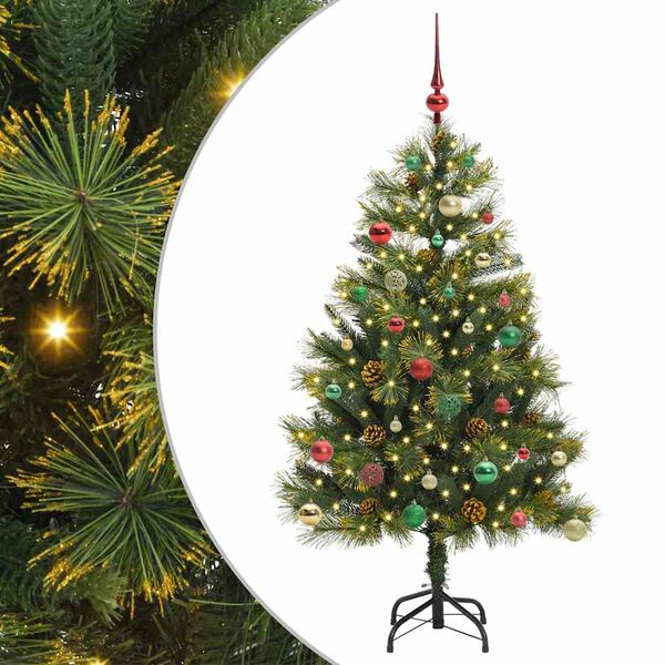 vidaXL Árvore de Natal Artificial Articulada com Cones Verde 150 cm