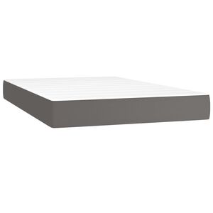vidaXL Colch&atilde;o de molas ensacadas firmeza m&eacute;dia 120x200x20 cm couro artificial cinza