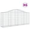 vidaXL Cestos gabião arqueados 6 pcs 200x30x80/100cm ferro galvanizado