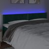 vidaXL Cabeceira de cama c/luzes LED veludo 160x5x78/88cm verde-escuro
