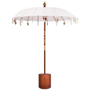 vidaXL Guarda-sol balin&ecirc;s com base Redondo 190 x 190 x 295 cm