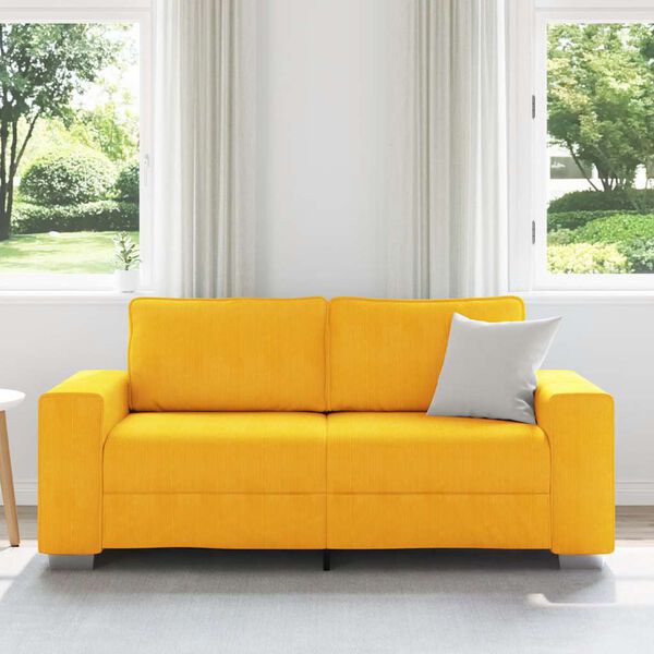 vidaXL Sof&aacute;-luvas 180x77x82 cm tecido corduroy amarelo-claro