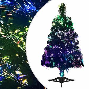 vidaXL &Aacute;rvore de Natal artificial fibra &oacute;ptica 64 cm verde