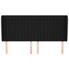 vidaXL Cabeceira de cama c/ abas tecido 183x23x118/128 cm preto