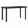 vidaXL Mesa de jantar para jardim 140x70x74 cm a&ccedil;o e vidro preto