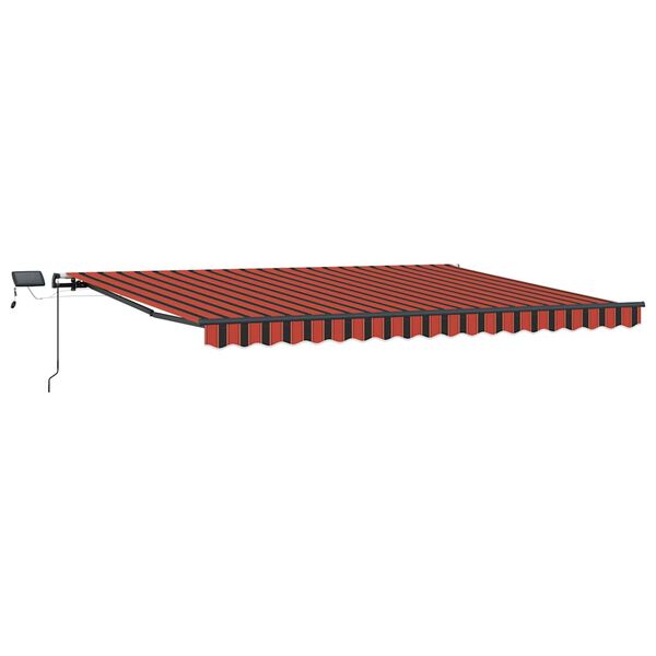 vidaXL Toldo Retr&aacute;til Manual laranja e castanho 400 &times;350 cm tecido