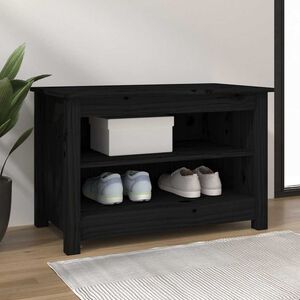 vidaXL Banco sapateira 70x38x45,5 cm pinho maci&ccedil;o preto
