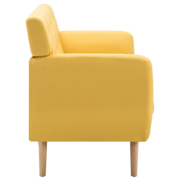 vidaXL Sof&aacute; de 3 lugares estofos de tecido 172x70x82 cm amarelo