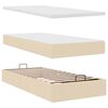 vidaXL Cama otomana com colch&atilde;o 100x200 cm tecido creme