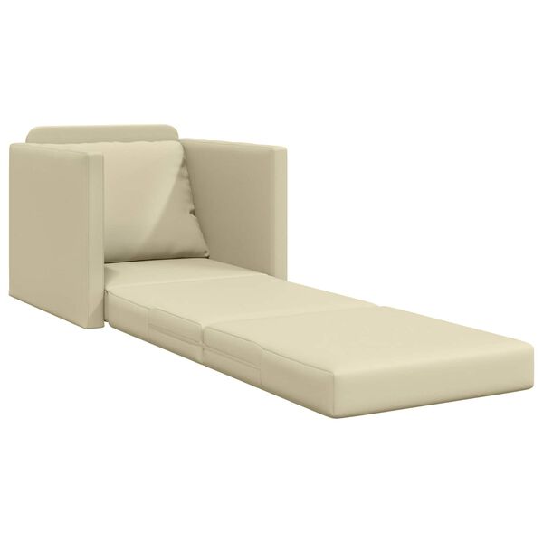 vidaXL Sof&aacute;-Cama 60cm Creme Couro Artificial