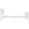 vidaXL Estrutura de cama com cabeceira e p&eacute;s 137x190 cm metal branco