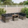 vidaXL Conjunto de Sof&aacute; de Jardim 11 pcs Cinzeto Rattan Sint&eacute;tico