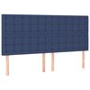 vidaXL Cama box spring c/ colch&atilde;o e LED 200x200 cm tecido azul