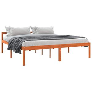 vidaXL Estrutura da Cama com cabeceira Marrom Cera 200 x 200 cm
