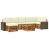vidaXL Conjunto de Sof&aacute;s para Exterior 8 unid. Natural e Creme