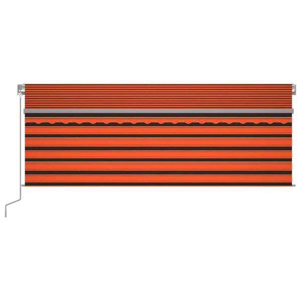 vidaXL Toldo retr&aacute;til manual com estore/LED 4x3 m laranja e castanho