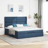 vidaXL Estrutura de cama otomana com colchão 160x200 cm tecido azul