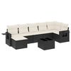 vidaXL 8 pcs conjunto sof&aacute;s de jardim com almofad&otilde;es vime PE preto