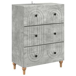 vidaXL Gabinete de Gavetas Cinzento Cimento 66 x 34,5 x 90 cm