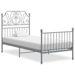 vidaXL Estrutura de cama 90x200 cm metal cinzento
