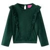 vidaXL Blusa para crian&ccedil;a com folhos verde-escuro 104