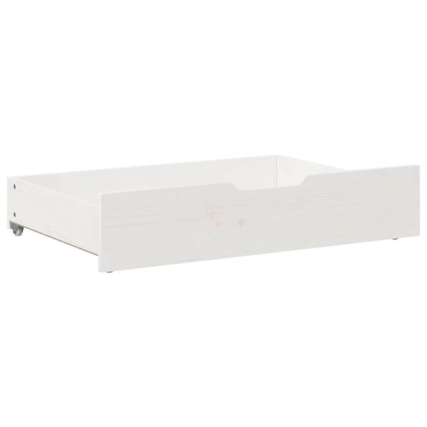 vidaXL Gavetas para cama 2 pcs 85x55x17 cm pinho maciço branco
