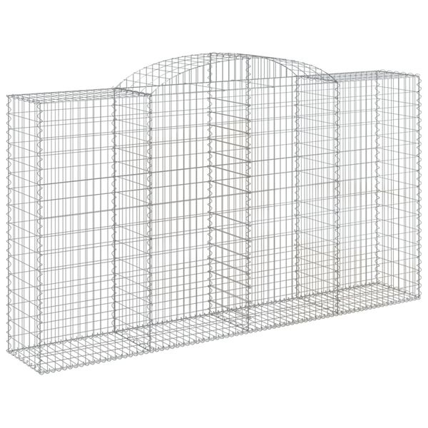 vidaXL Cestos gabi&atilde;o arqueados 8pcs 300x50x160/180cm ferro galvanizado