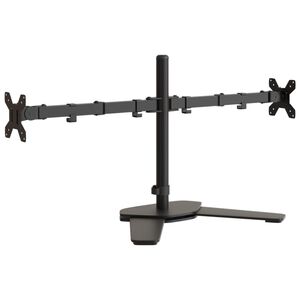 vidaXL Suporte duplo para monitor VESA 75/100 mm a&ccedil;o preto
