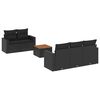vidaXL 6 pcs conjunto sof&aacute;s de jardim c/ almofad&otilde;es vime PE preto