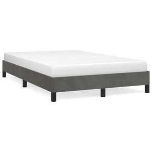 vidaXL Estrutura de cama sem colch&atilde;o 120x200 cm veludo cinzento-escuro