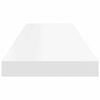 vidaXL Prateleira de parede suspensa 80x23,5x3,8 cm MDF branco