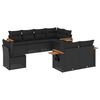 vidaXL Patio Sofa Set 8 lugar Black