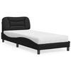 vidaXL Cama com colch&atilde;o Hvar 80x200 cm couro artificial preto