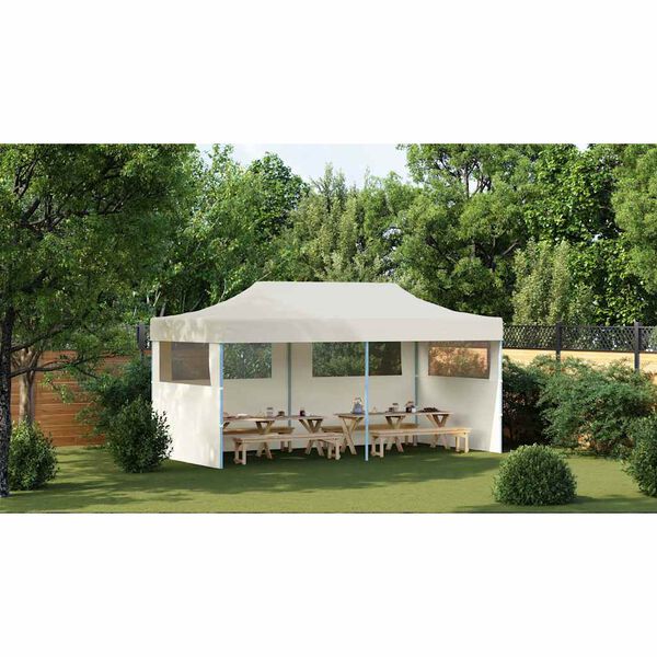 vidaXL Tenda para festas pop-up dobrável 3 x 6 m creme