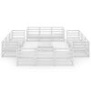 vidaXL 13 pcs conjunto lounge de jardim pinho maci&ccedil;o branco