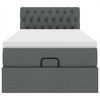 vidaXL Estrutura cama otomana colch&atilde;o 90x190 cm tecido cinzento escuro