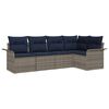 vidaXL Conjunto de Sof&aacute; de Jardim 5 unid. Cinzeto vime PE