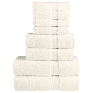 vidaXL 8 pcs Conjunto de toalhas premium SOLUND 600 gsm creme