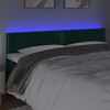 vidaXL Cabeceira de cama c/luzes LED veludo 200x5x78/88cm verde-escuro