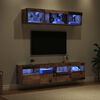 vidaXL Unidades de TV de Parede com LED com led 5 pcs Madeira Antiga