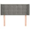 vidaXL Cabeceira de cama c/ abas veludo 83x16x78/88 cm cinzento-claro