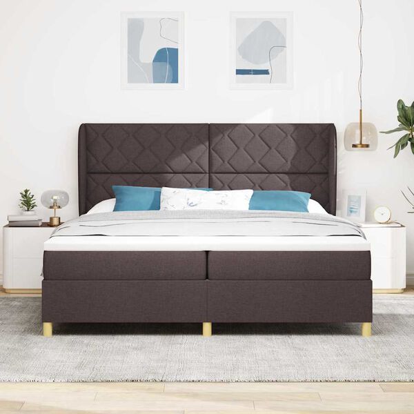 vidaXL Cama Box Springs com Colch&atilde;o Cinza Escuro 90x190 cm tecido