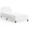 vidaXL Estrutura de cama sem colch&atilde;o Zadar couro artificial 90x190cm branco
