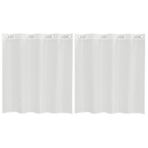 vidaXL Cortinas de voile com ilh&oacute;s 2 pcs branco