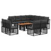 vidaXL Conjunto de Sof&aacute; de Jardim 12 unid. Preto e Cinza Escuro