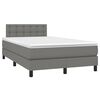 vidaXL Cama box spring c/ colch&atilde;o e LED 120x190 cm tecido cinza-escuro