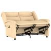 vidaXL Poltrona massagens 2 lug. reclinável tecido microfibra creme