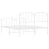 vidaXL Estrutura de cama com cabeceira e pés 150x200 cm metal branco