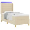 vidaXL Cama Box com colch&atilde;o com cabeceira Creme 80 x 200 cm tecido