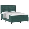 vidaXL Cama Box com colch&atilde;o Verde Escuro 140 x 200 cm Veludo